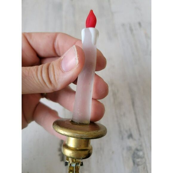 Vintage candle glass clip ornament Xmas tree clear - Picture 2 of 6